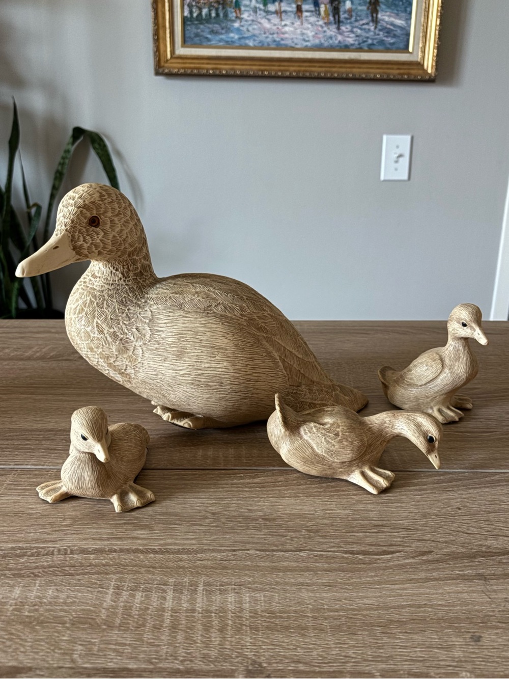 Set of 4 - VTG Farm Pond Puddlers wood Duck Family Decoy by Vincent Giannetto II